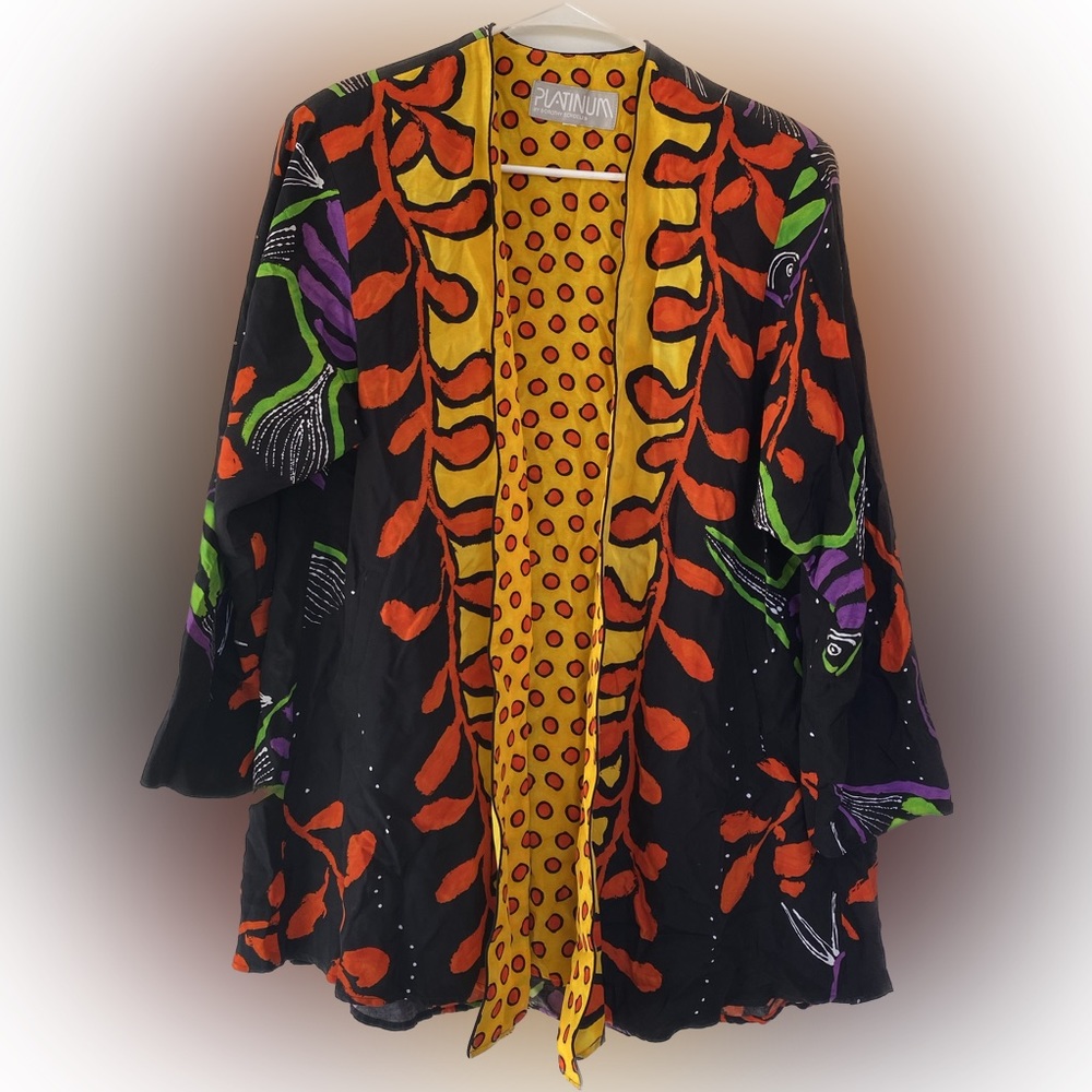 Vintage Platinum by Dorothy Schoelen Printed Farm Rio Inspired Cardigan